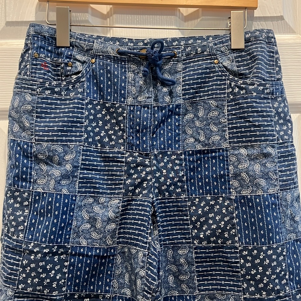 Vintage Lauren Ralph Lauren Blue Floral Patchwork Pants - Picture 2 of 9